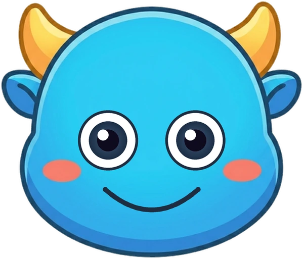 Buddy, the Chore Quest dragon: a smiling blue dragon with gold horns